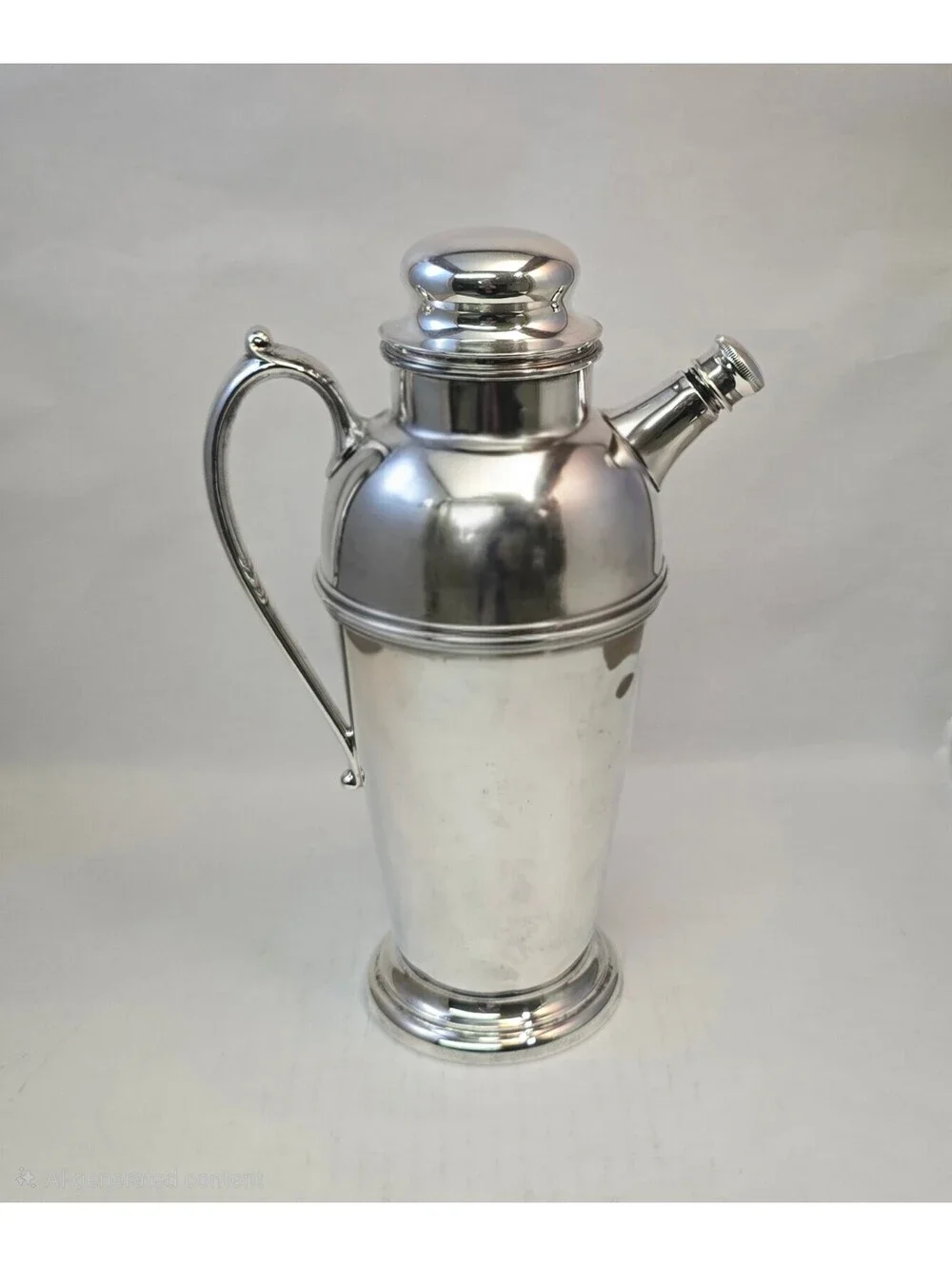 Vintage Crescent Silver Co Art Deco Cocktail Shaker Pitcher Plated Barware